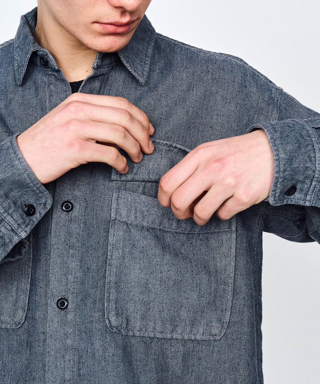 ROKX / INDIGO HEMP SHIRT L/S シャツ