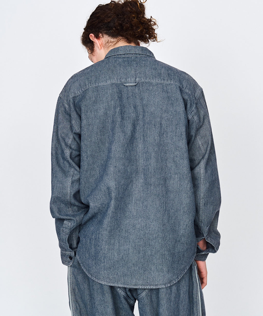 ROKX / INDIGO HEMP SHIRT L/S シャツ