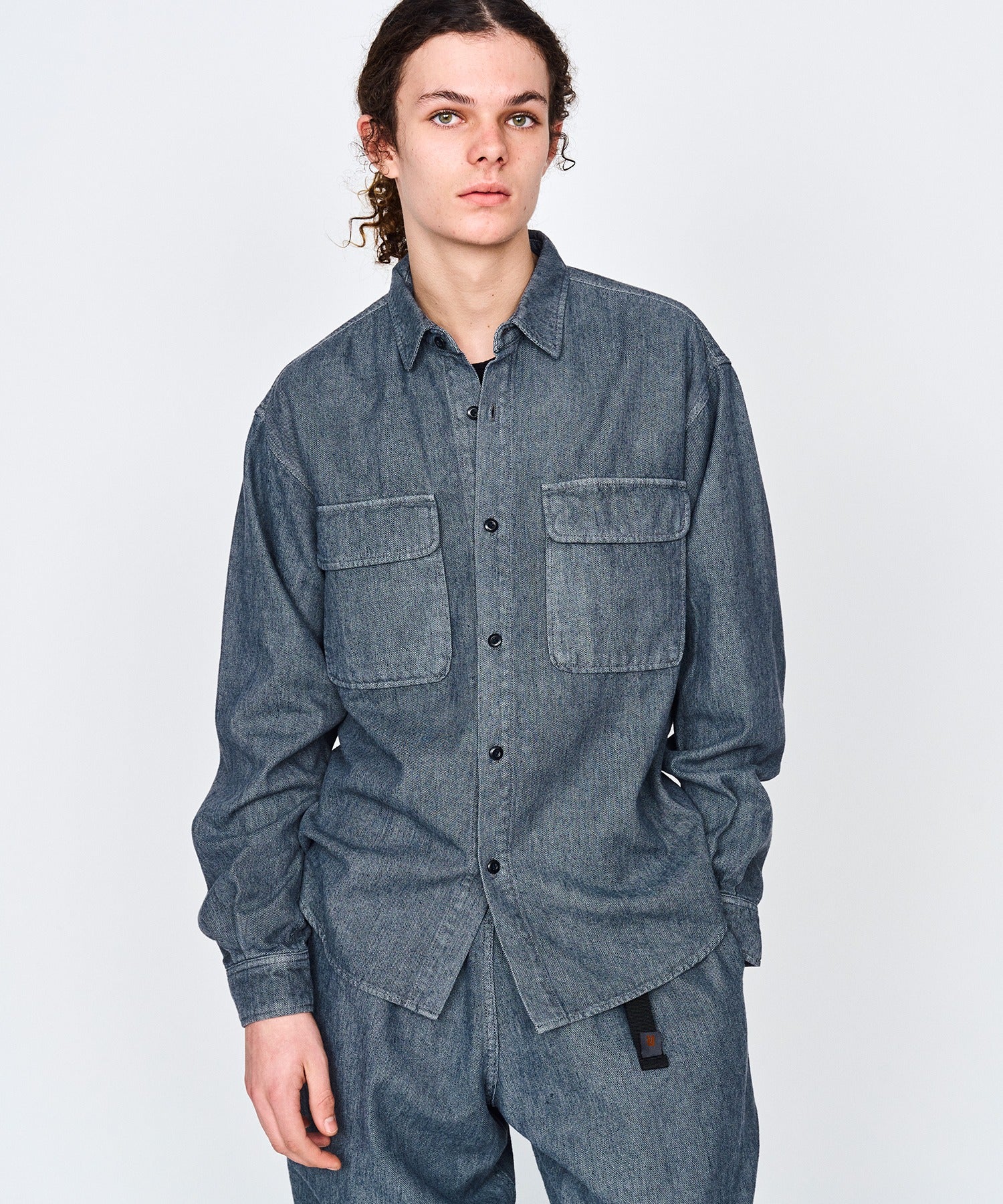 ROKX / INDIGO HEMP SHIRT L/S シャツ