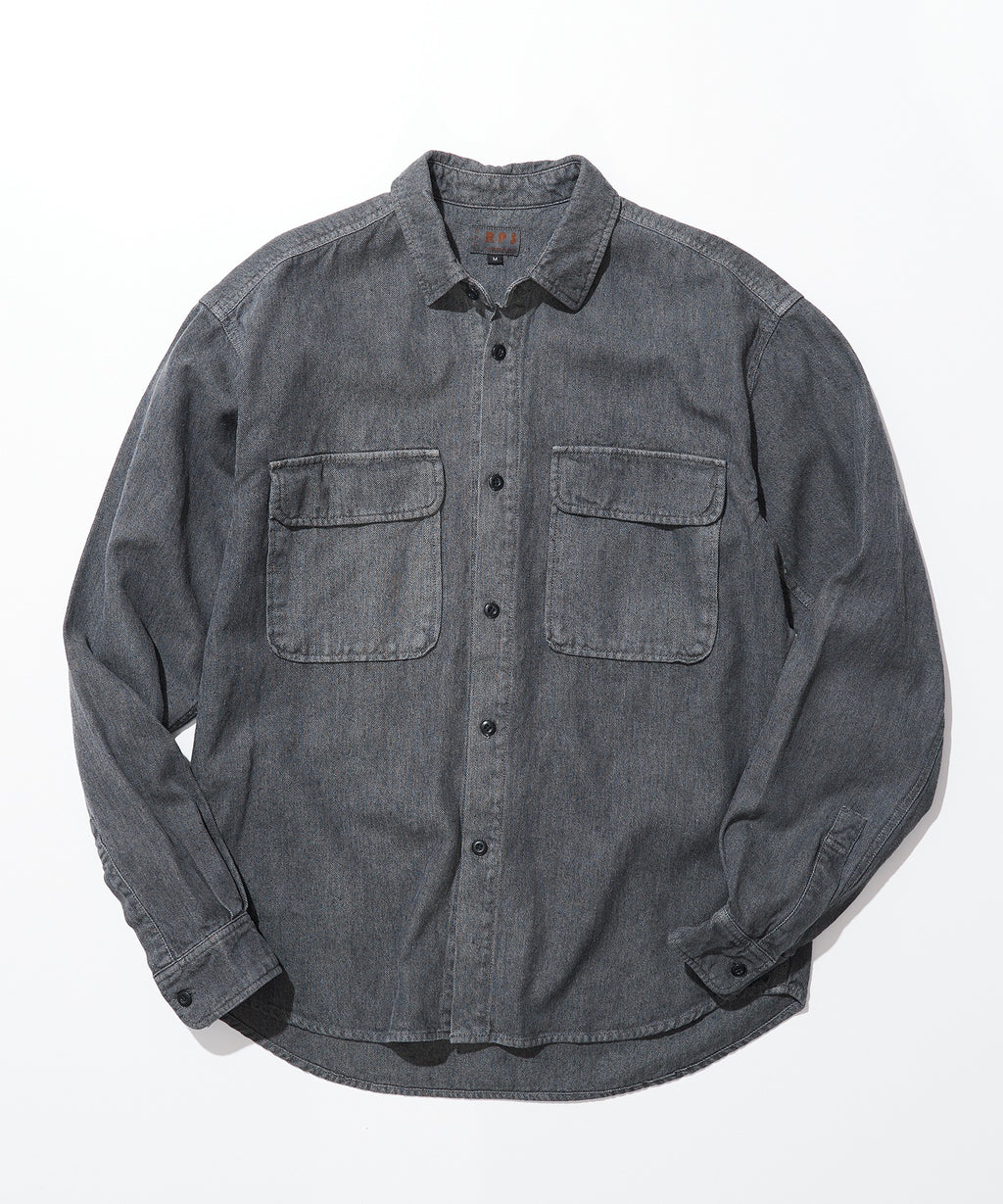 ROKX / INDIGO HEMP SHIRT L/S シャツ