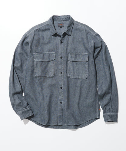 ROKX / INDIGO HEMP SHIRT L/S シャツ