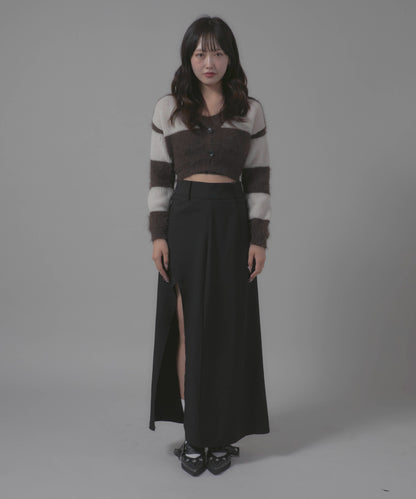 2-Piece Set: Striped Design Cardigan Ensemble