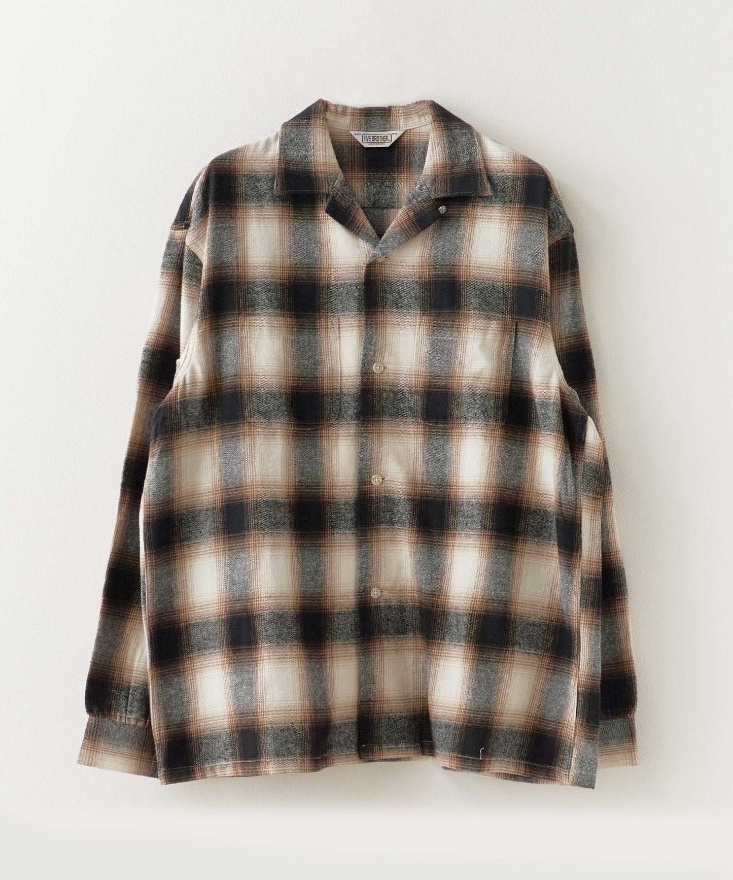 【予約】FIVE BROTHER / CHECK ONE-OP SHIRTS オープンカラーシャツ