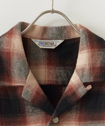 【予約】FIVE BROTHER / CHECK ONE-OP SHIRTS オープンカラーシャツ