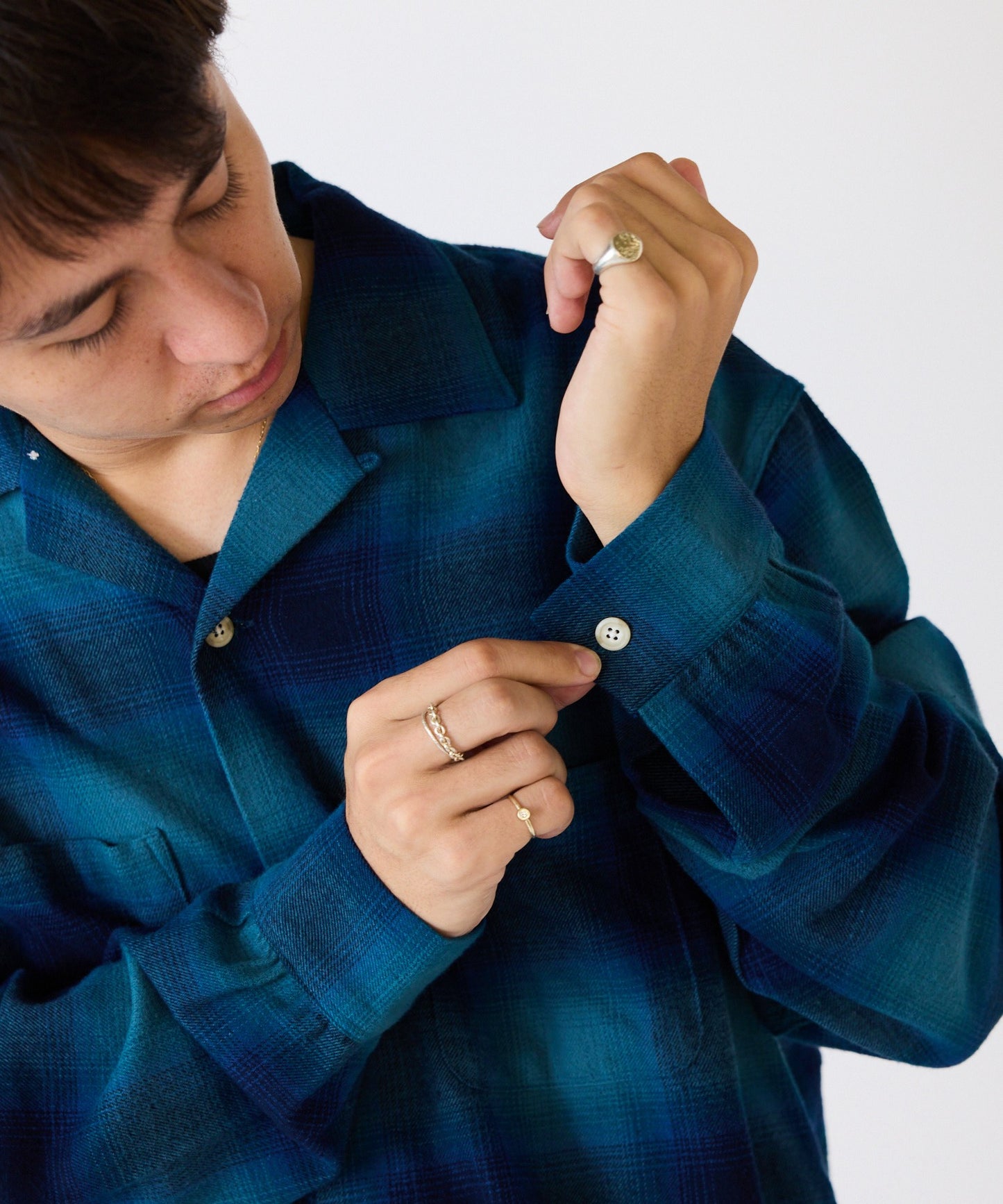 【予約】FIVE BROTHER / CHECK ONE-OP SHIRTS オープンカラーシャツ