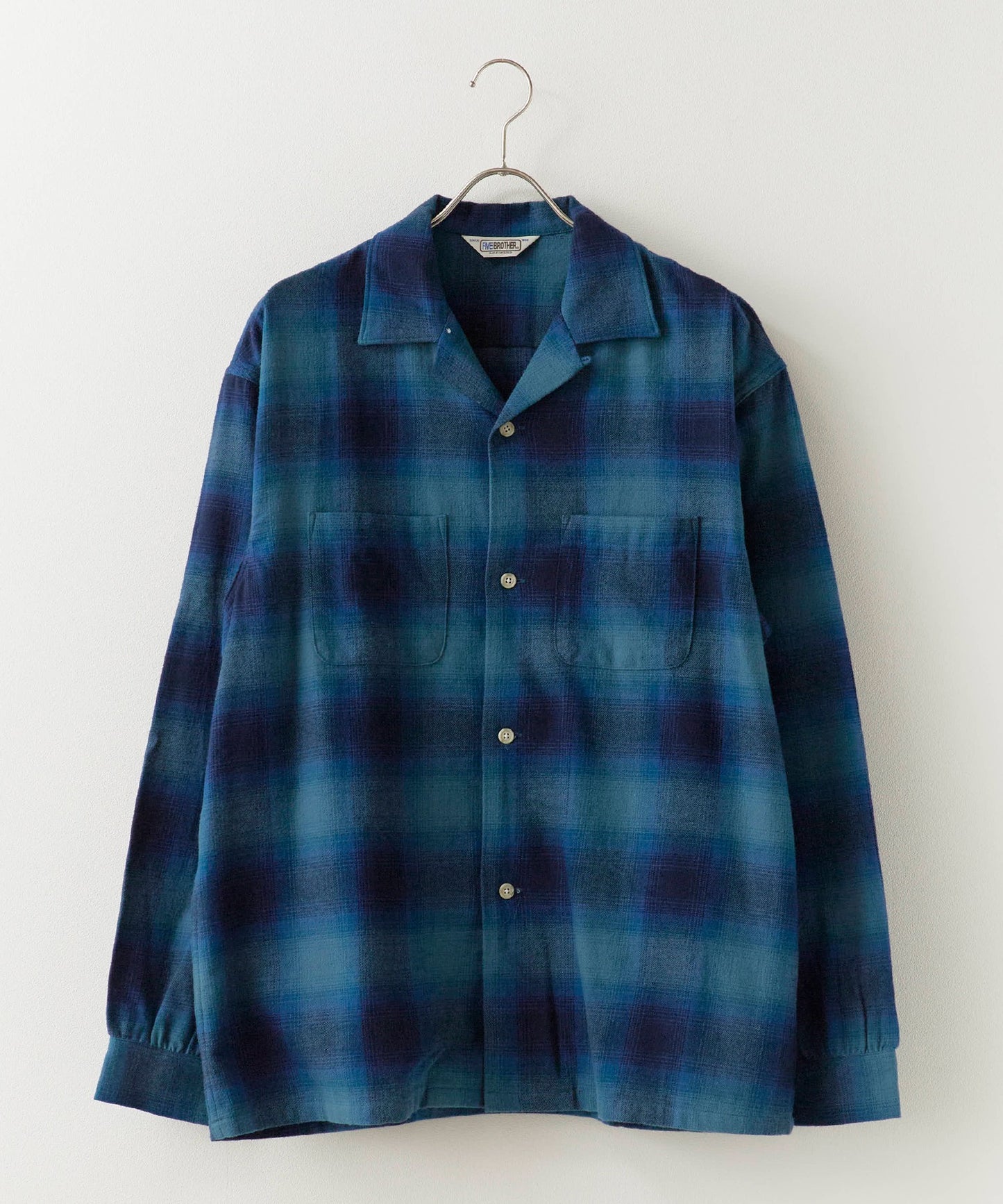 【予約】FIVE BROTHER / CHECK ONE-OP SHIRTS オープンカラーシャツ