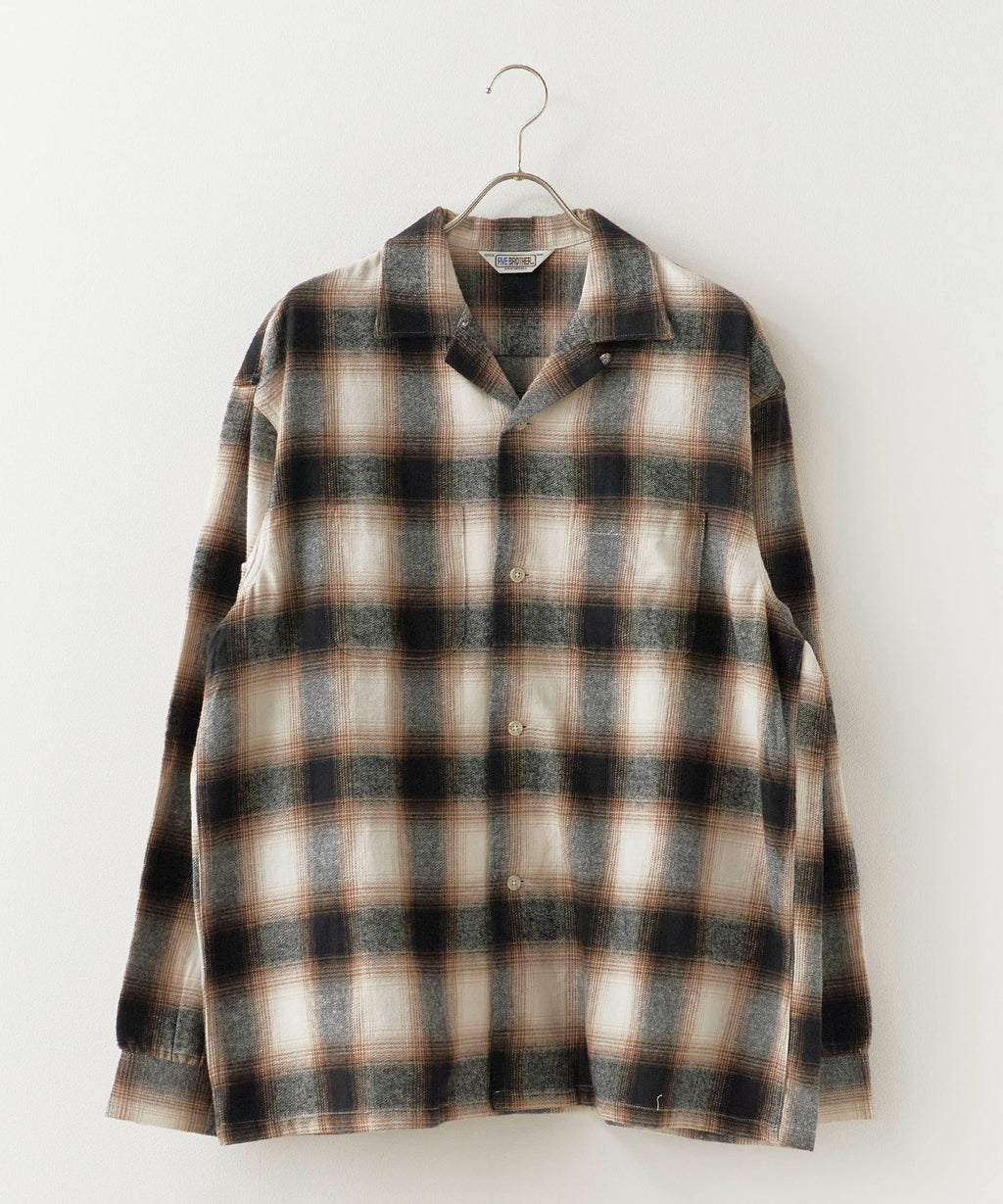 FIVE BROTHER / CHECK ONE-OP SHIRTS オープンカラーシャツ