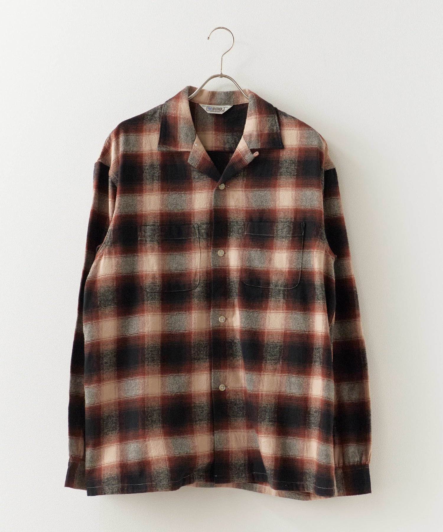 FIVE BROTHER / CHECK ONE-OP SHIRTS オープンカラーシャツ