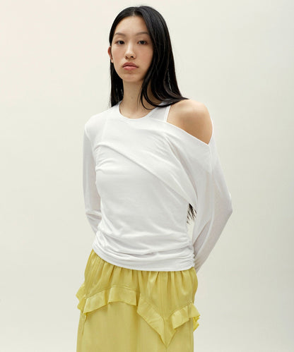 anggae/アンゲ PETAL OFF SHOULDER T-SHIRT カットソー