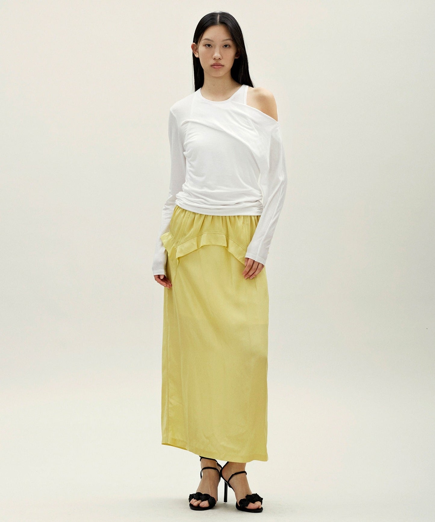 anggae/アンゲ PETAL OFF SHOULDER T-SHIRT カットソー