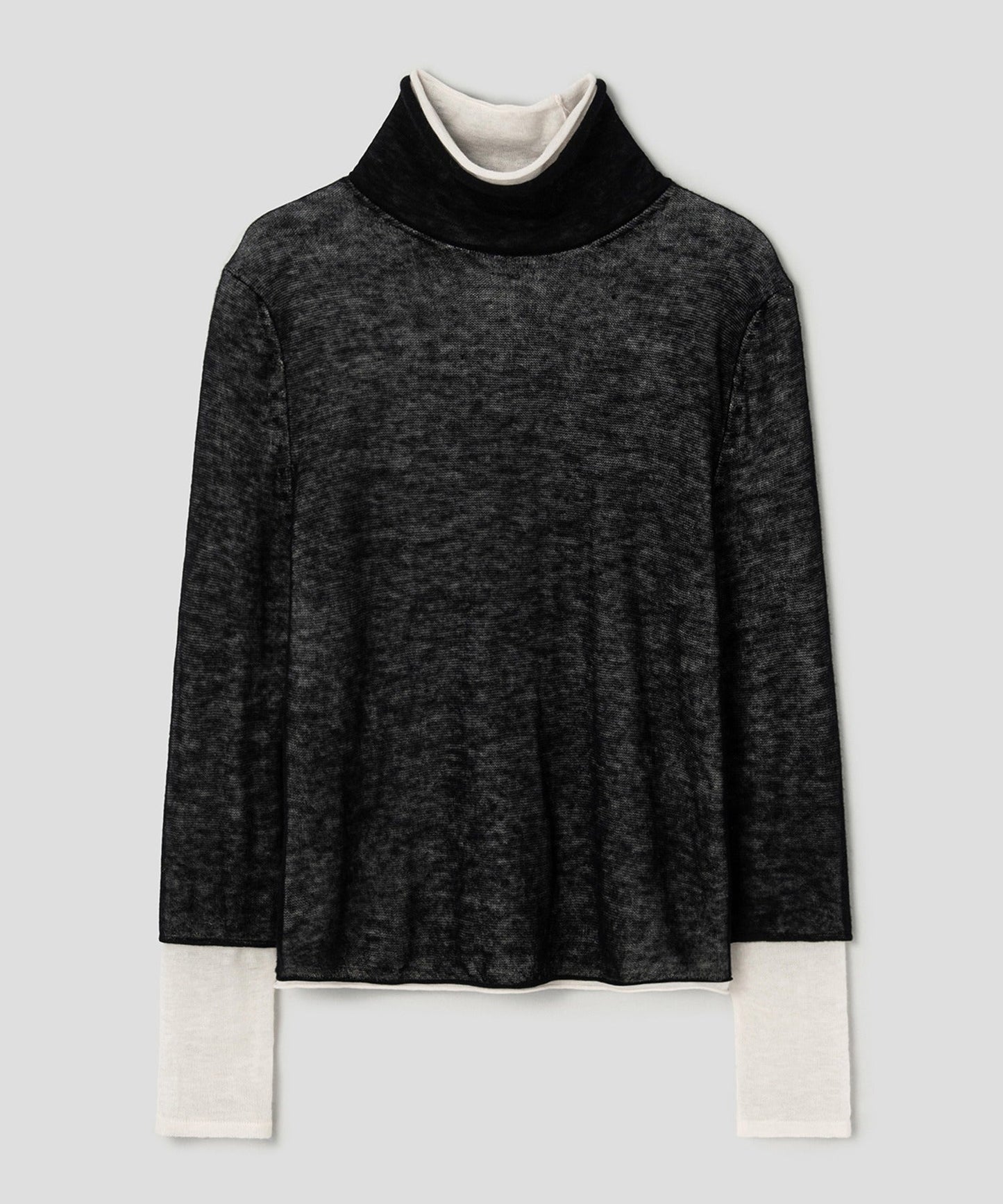 anggae/アンゲ LAYERED TWO TONE TURTLENECK タートルネックトップス
