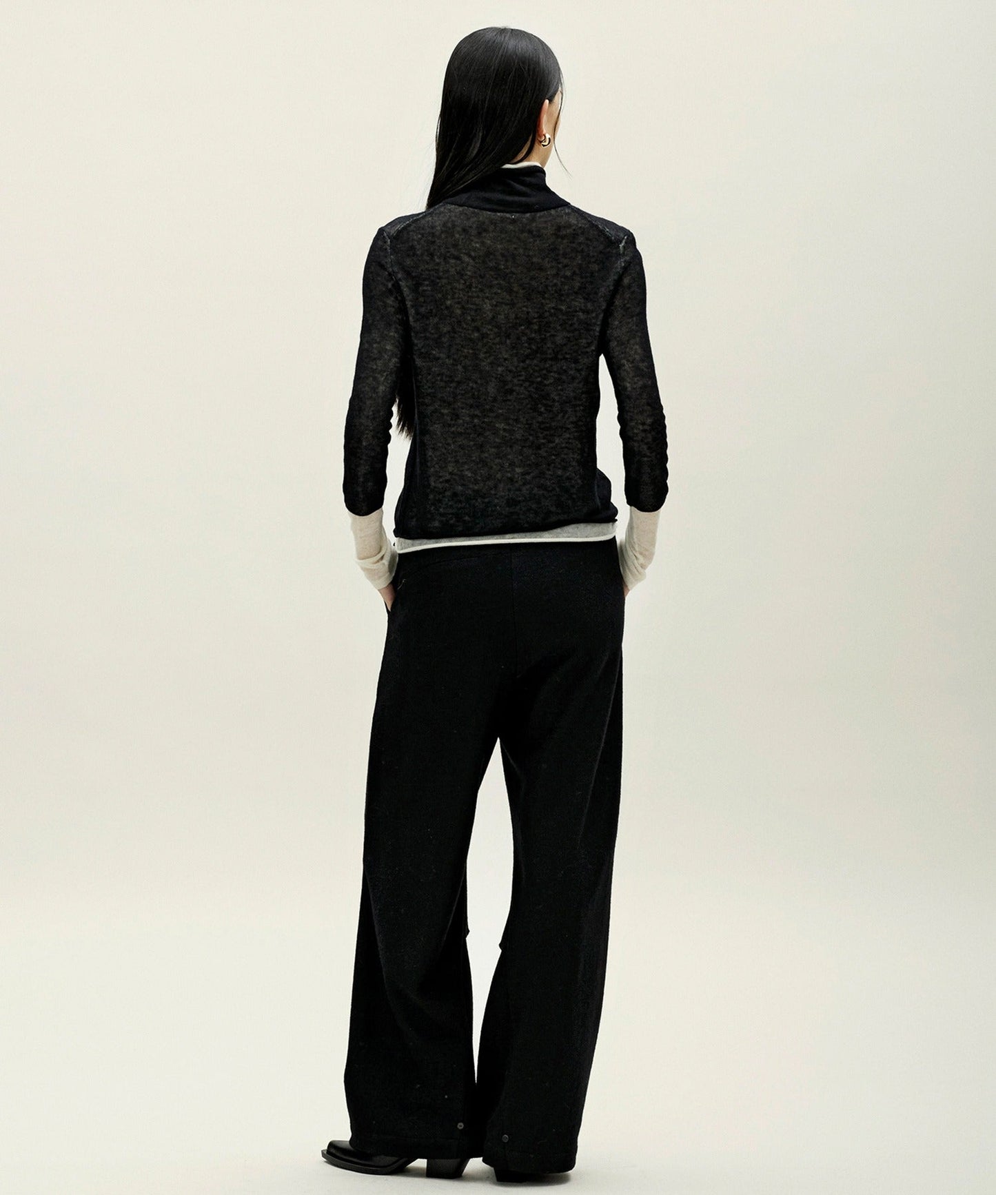 anggae/アンゲ LAYERED TWO TONE TURTLENECK タートルネックトップス