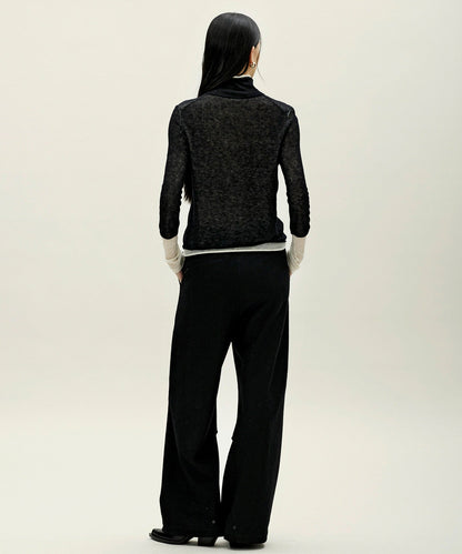 anggae/アンゲ LAYERED TWO TONE TURTLENECK タートルネックトップス