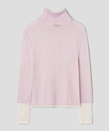 anggae/アンゲ LAYERED TWO TONE TURTLENECK タートルネックトップス