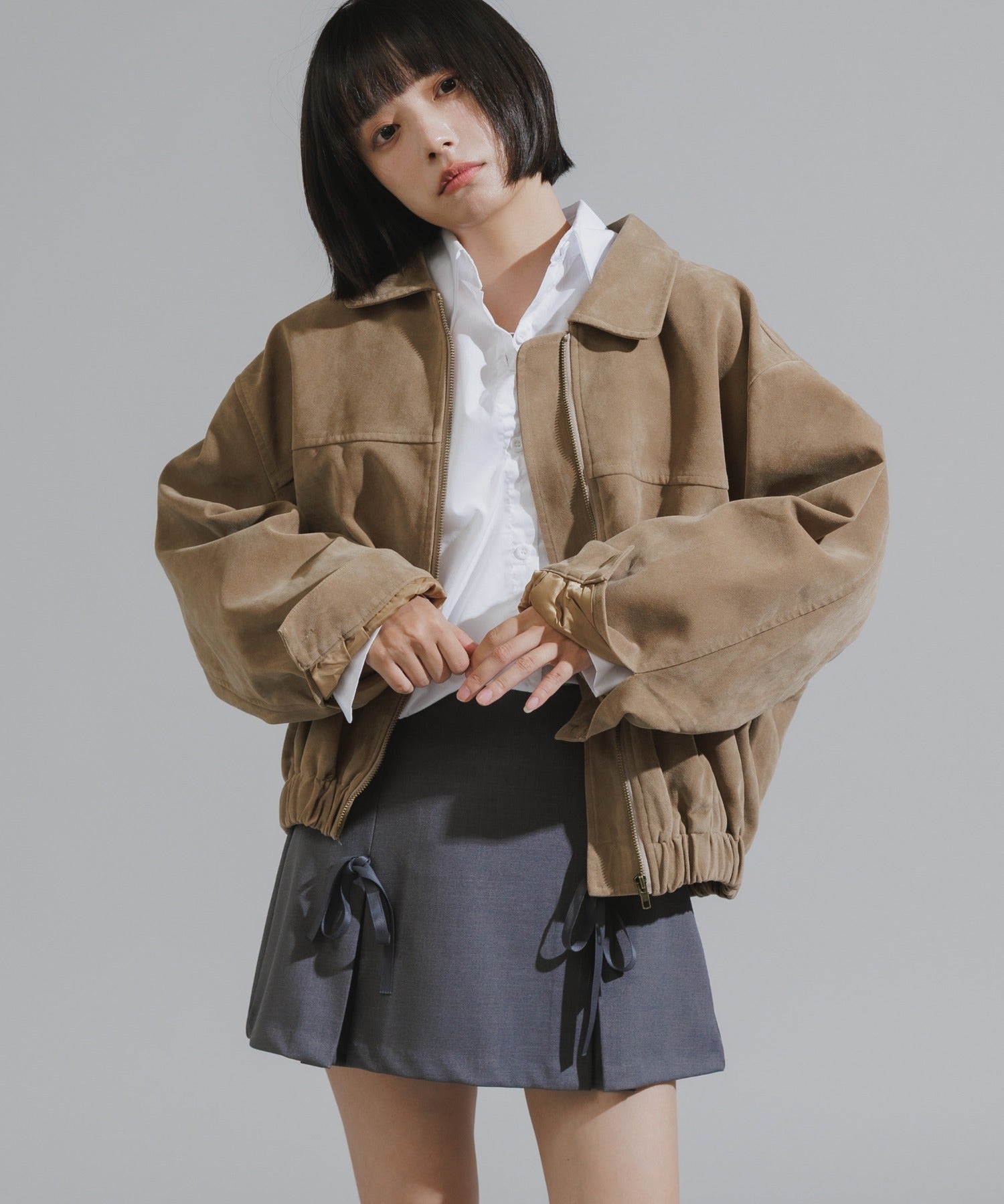 Faux Suede Basic Blouson – ROOP TOKYO