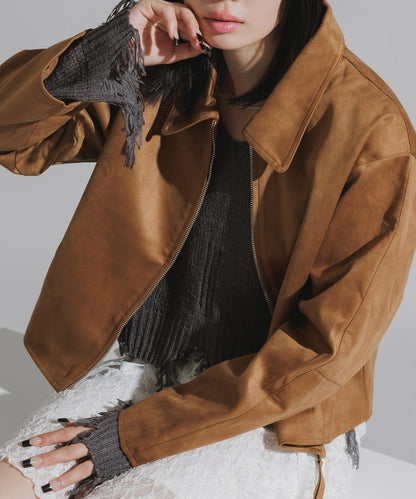 Chick / Faux Suede Full-Zip Blouson