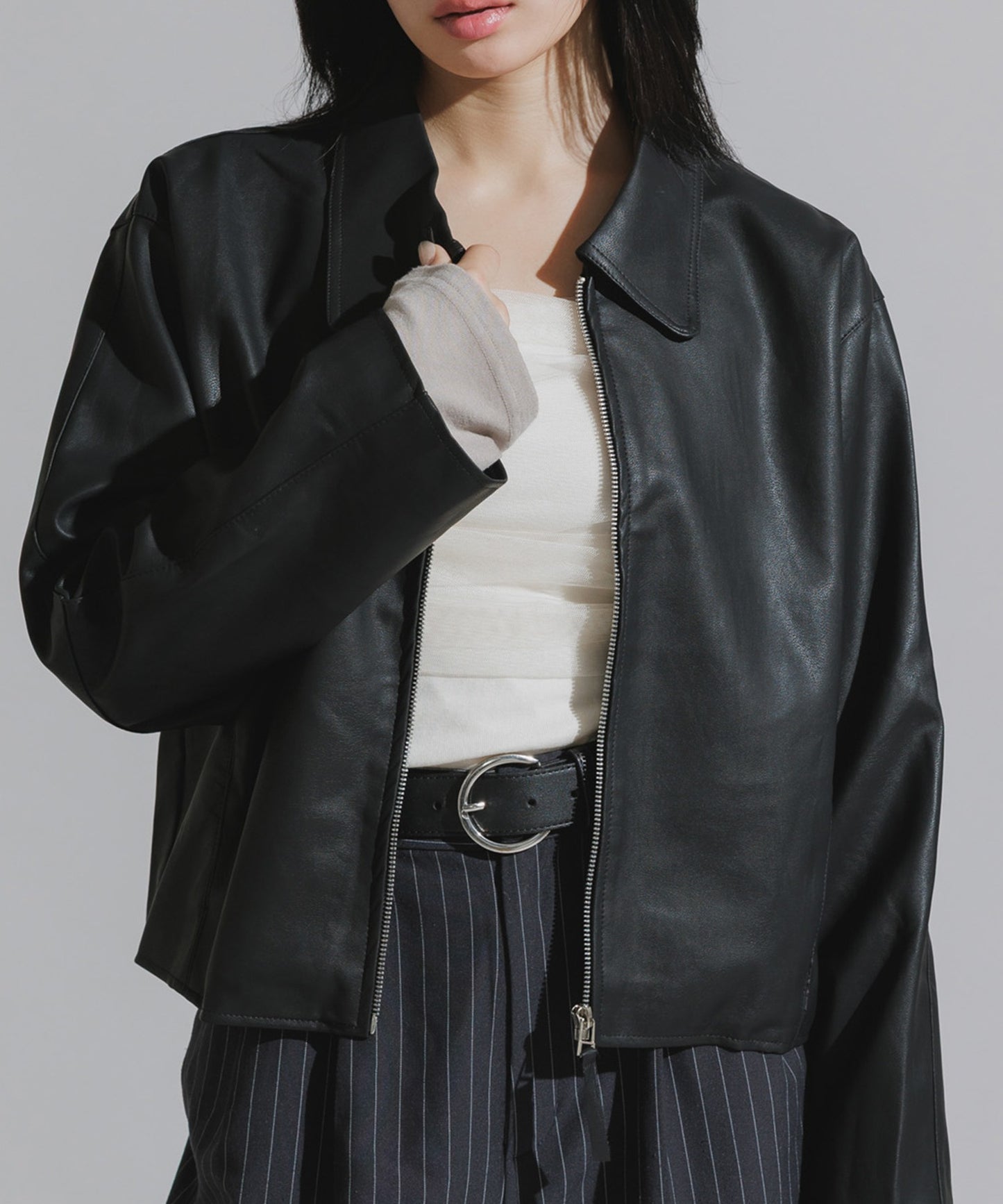 Chick / Faux Suede Full-Zip Blouson