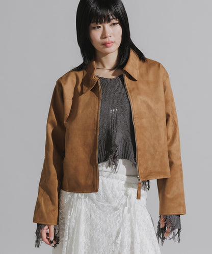 Chick / Faux Suede Full-Zip Blouson