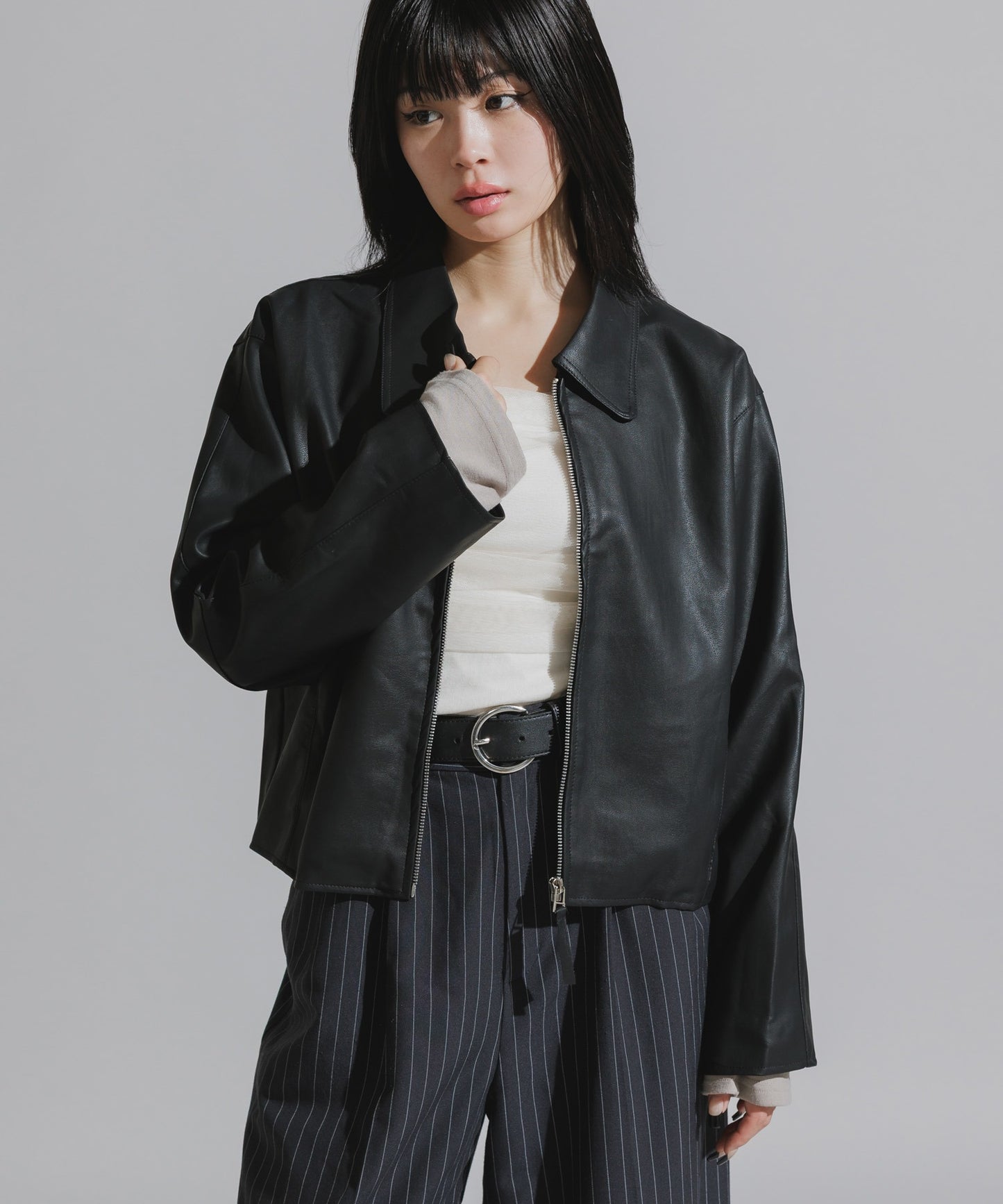 Chick / Faux Suede Full-Zip Blouson