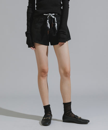 Chick / Wood Bead Cord with Bandana Faux Suede Shorts