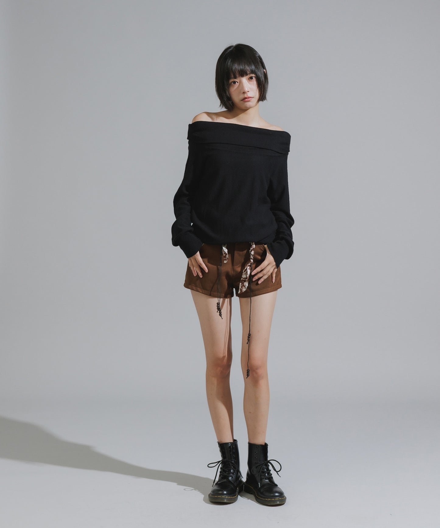 Chick / Wood Bead Cord with Bandana Faux Suede Shorts