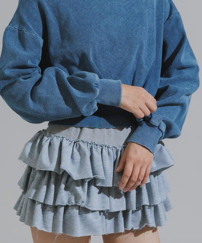 Vintage-Style Off-Shoulder Cropped Sweatshirt