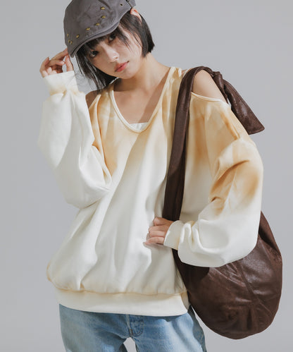Mura-dyed Laser Back Sweatshirt