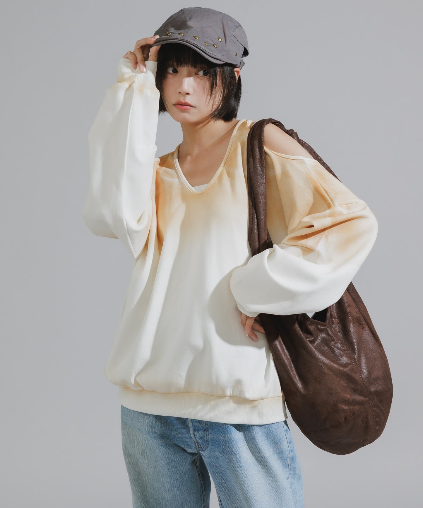 Mura-dyed Laser Back Sweatshirt