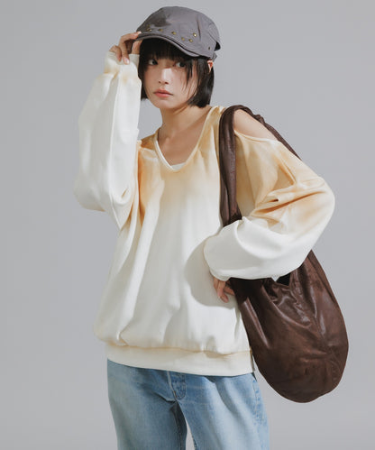 Mura-dyed Laser Back Sweatshirt