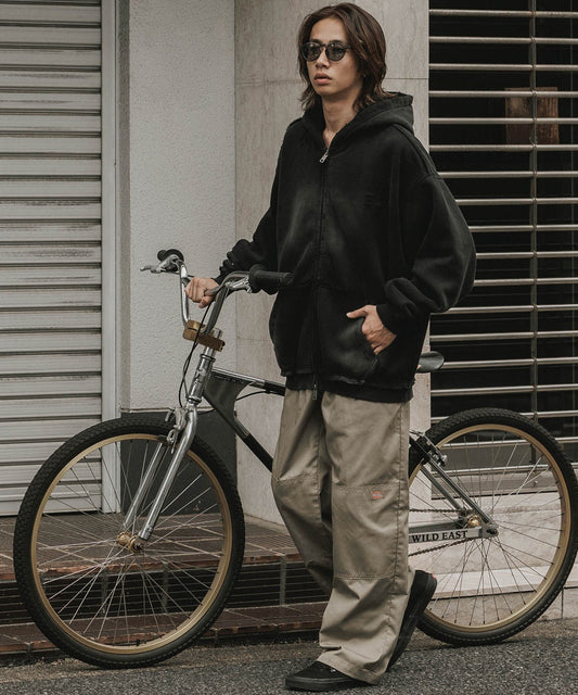 ALL RUNS / ヴィンテージ ウォッシュ加工 ダブルジップパーカー