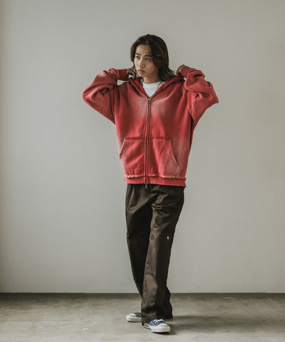 ALL RUNS / ヴィンテージ ウォッシュ加工 ダブルジップパーカー