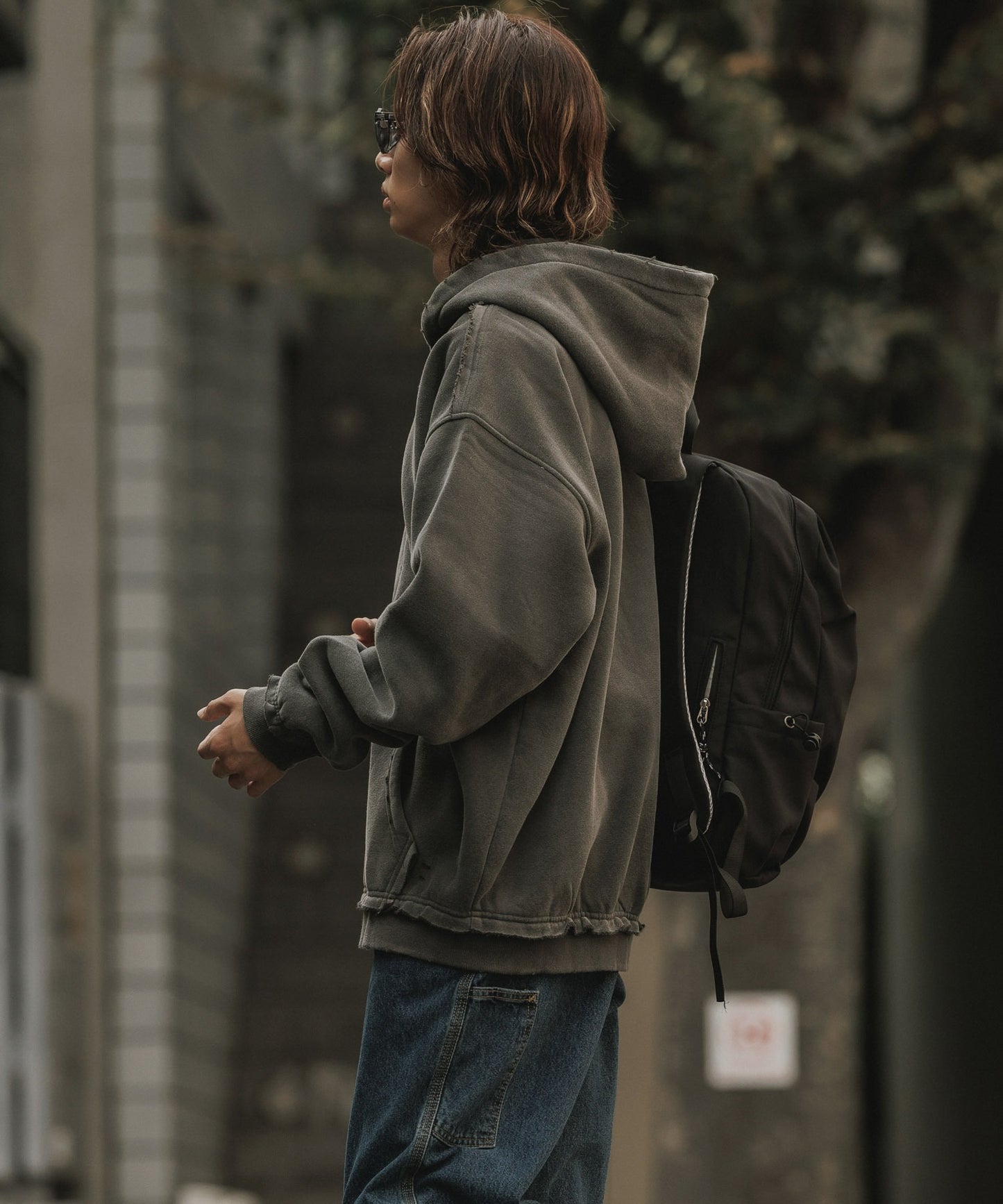 ALL RUNS / ヴィンテージ ウォッシュ加工 ダブルジップパーカー