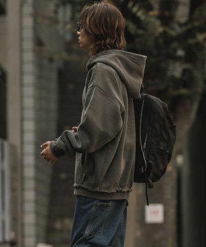 ALL RUNS / ヴィンテージ ウォッシュ加工 ダブルジップパーカー