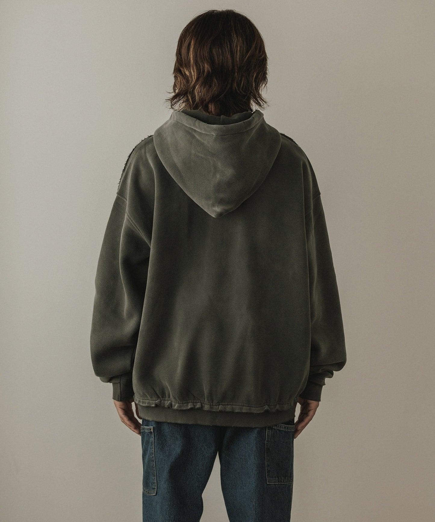 ALL RUNS / ヴィンテージ ウォッシュ加工 ダブルジップパーカー