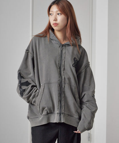 SUPPLIER/サプライヤー Fleur Leather Patch hoodie