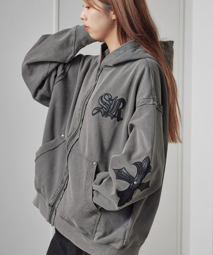 SUPPLIER/サプライヤー Fleur Leather Patch hoodie