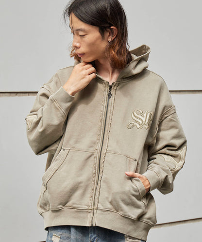 SUPPLIER/サプライヤー Fleur Leather Patch hoodie