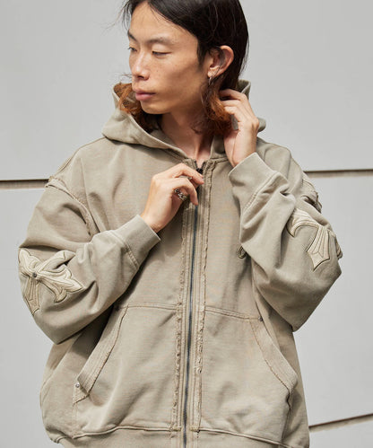 SUPPLIER/サプライヤー Fleur Leather Patch hoodie