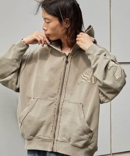 SUPPLIER/サプライヤー Fleur Leather Patch hoodie