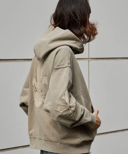 SUPPLIER/サプライヤー Fleur Leather Patch hoodie