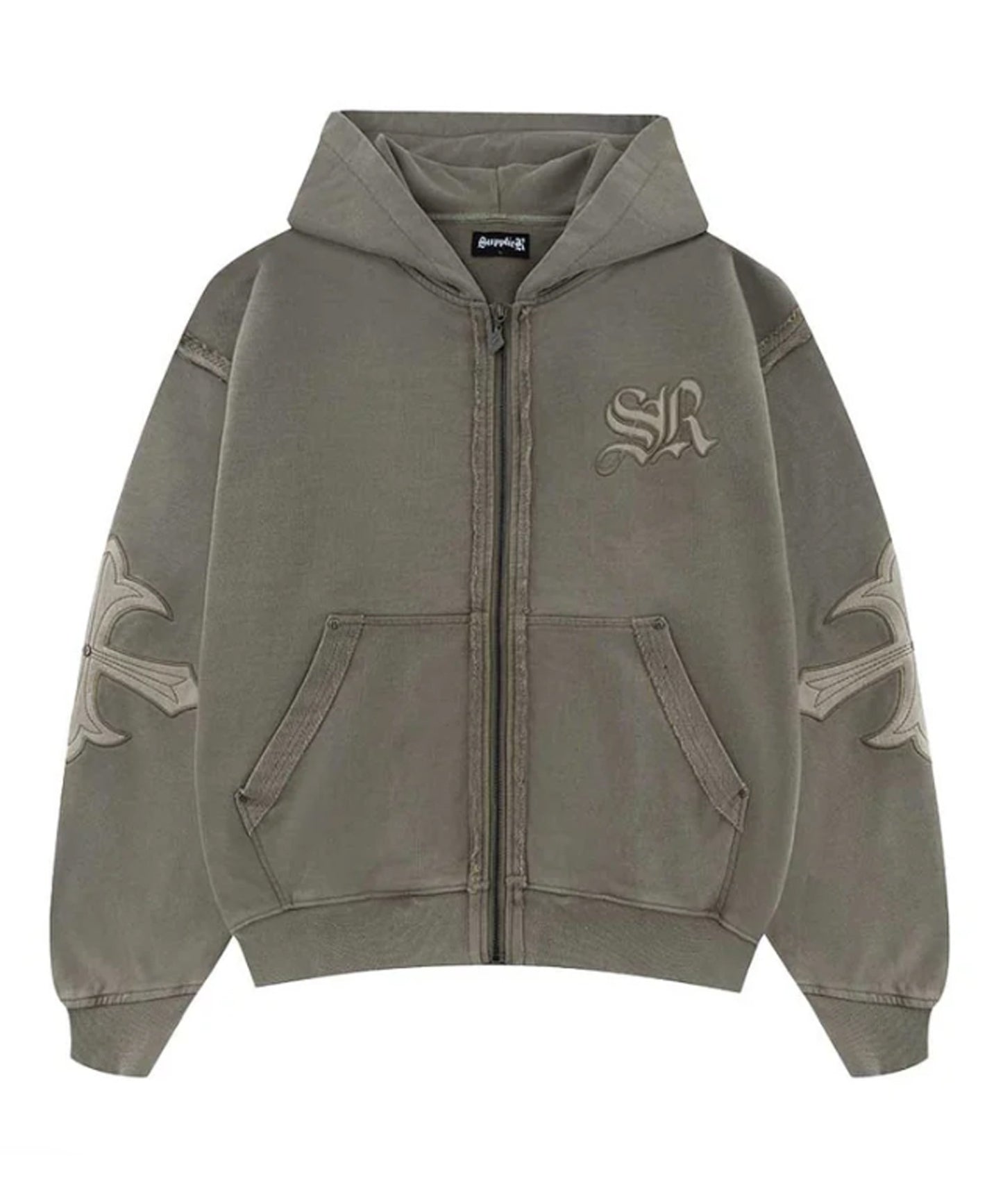 SUPPLIER/サプライヤー Fleur Leather Patch hoodie