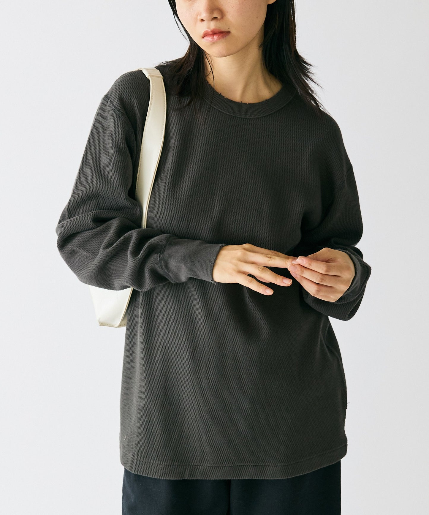 Healthknit / Thermal King Raschel Honeycomb Crew Damage L/S サーマルトップス