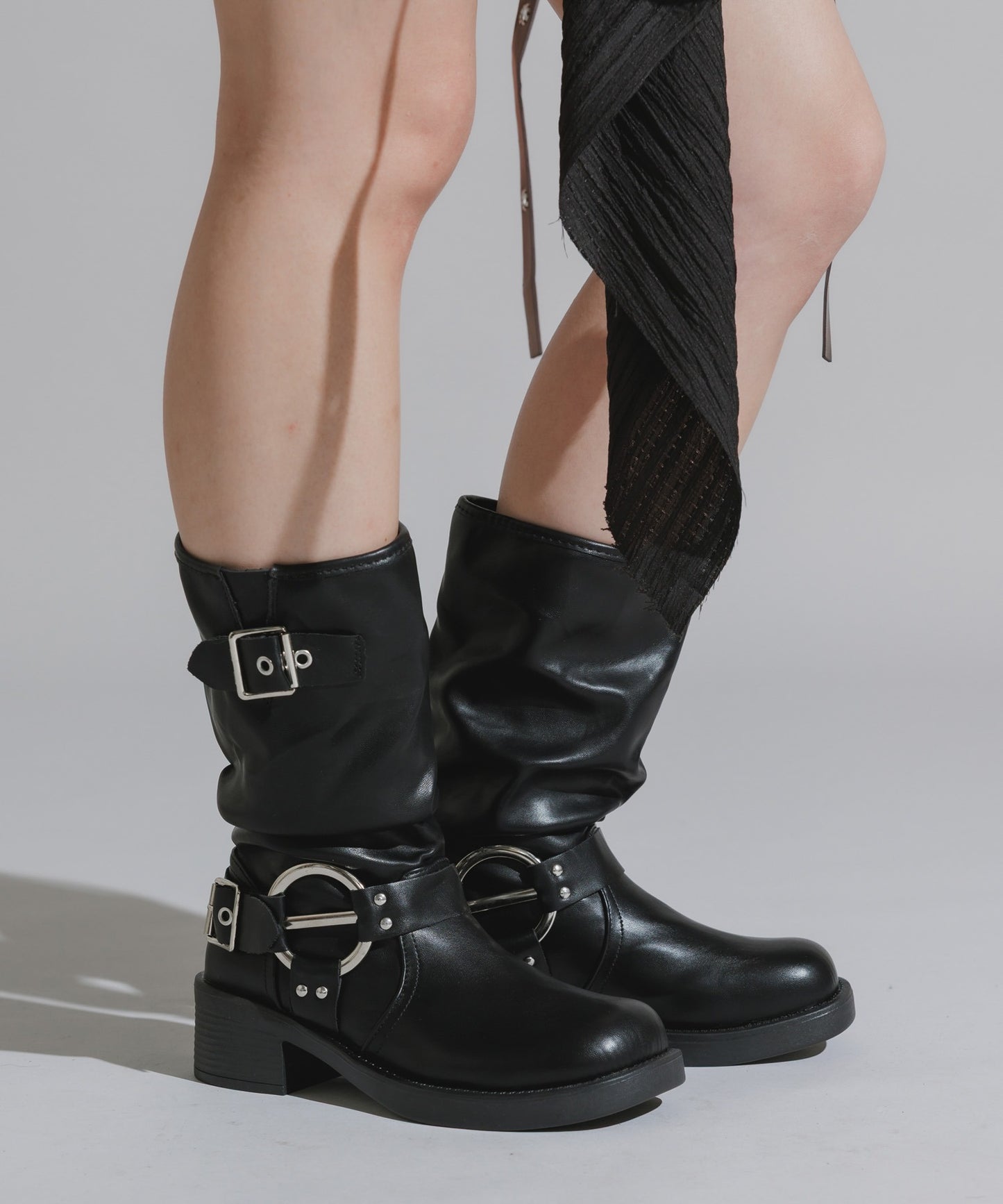 Chick / Engineer boots with side straps
