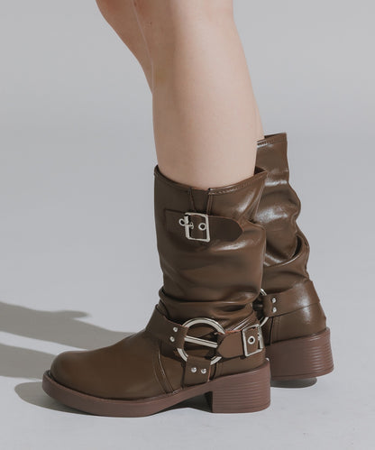 Chick / Engineer boots with side straps