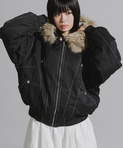 Chick / N2B-Style Faux Fur Hooded Blouson
