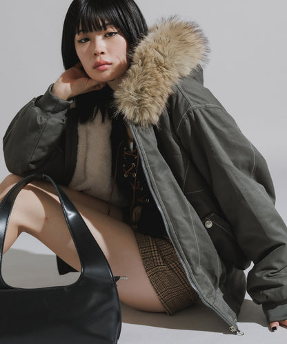 Chick / N2B-Style Faux Fur Hooded Blouson