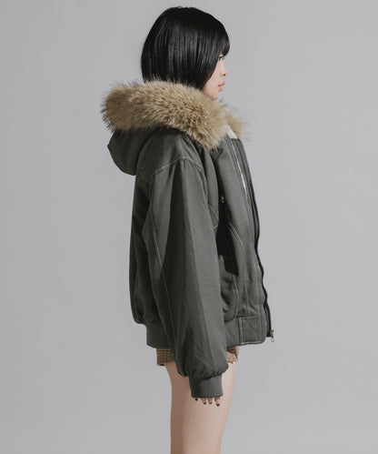 Chick / N2B-Style Faux Fur Hooded Blouson