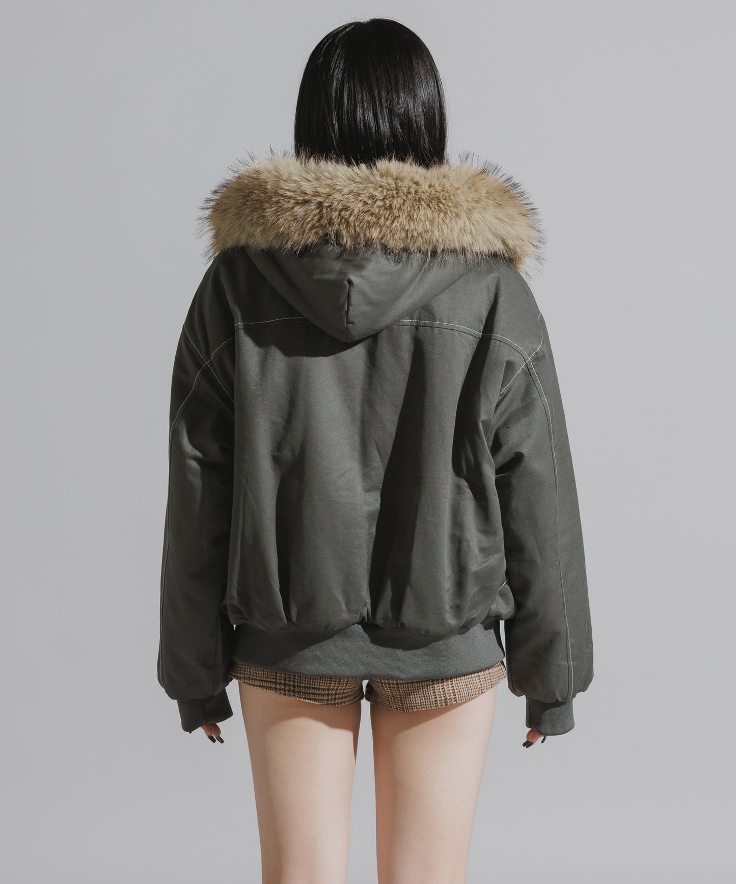 Chick / N2B-Style Faux Fur Hooded Blouson