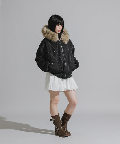 Chick / N2B-Style Faux Fur Hooded Blouson
