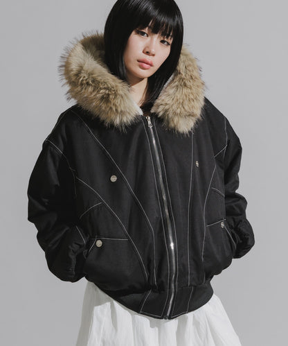 Chick / N2B-Style Faux Fur Hooded Blouson